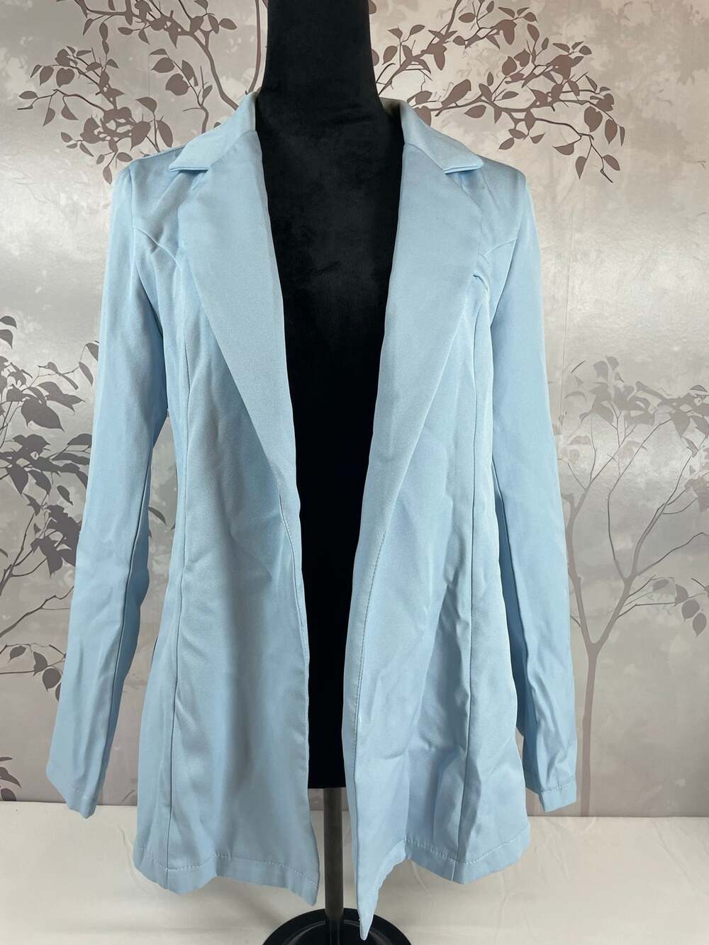 SHEIN Light Blue Open Front Blazer Size M 6 Business Casual Pastel Office Core